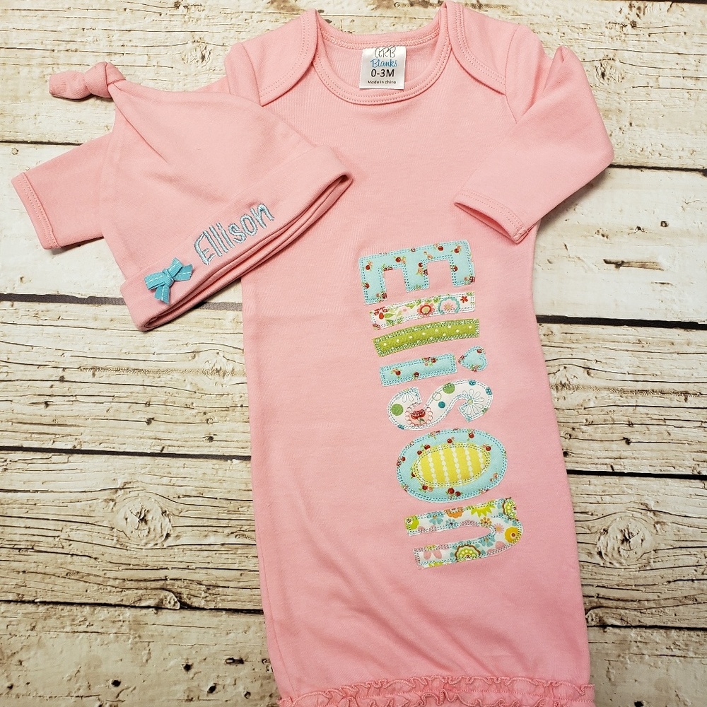 Infant gown and hat